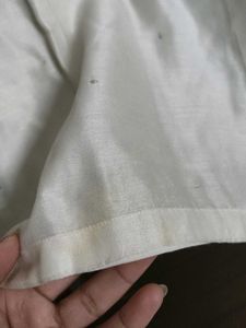 Fabindia Women Off-white Cotton Silk Kurta