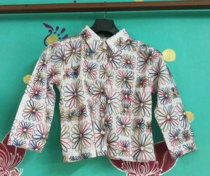 Embroidery Crop Shirt