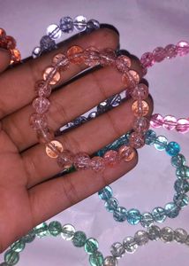 Handmade Crackled Glass Beads Bracelets