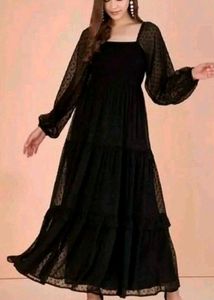🖤 BLACK Chiffon Dress