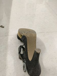 Party Wear Grey Pencil Heels...used Once Only