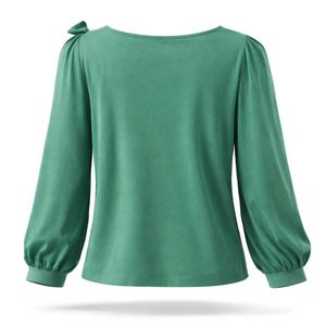 Ruffled Green Blouse