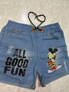 Denim Mickey Shorts - Size 28-30