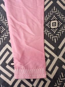 Pink Embroidered Palazzos