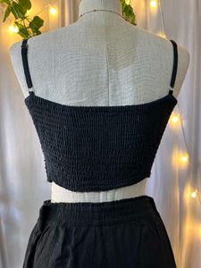 Black Embellished Crop Top