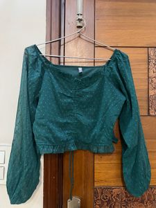 Chic Green Sheer Top