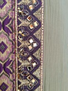 Elegant Mehendi Green Saree with fancy Blouse