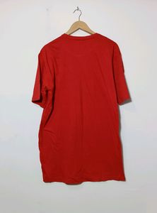 Oversized Red Printed T-Shirt (Men)