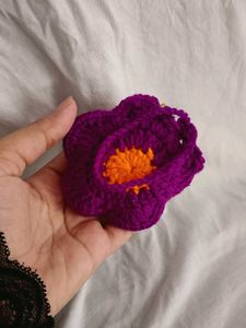 Crochet Flower Pouch Bag Charm