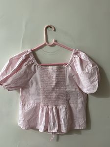 Cute Pink Puff Sleeve Top | New, Unused
