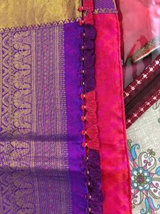 Pink Purple Colour Silk Saree - Unstiched Sare