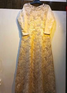 Elegant Gold Lace Gown