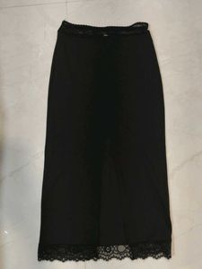 Brand New Black Lace Trim Maxi Skirt – Never Worn!