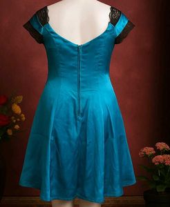 Blue Lace Trim Dress