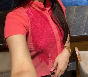 Pink Sequin Top For Party