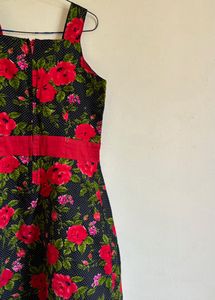 Little Black Dress With Floral Print
