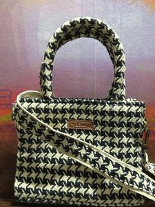 Classic Houndstooth Handbag - Chic & Elegance