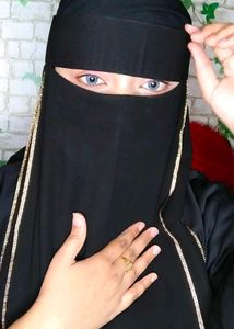 Elegant Niqab with Gold Detailing