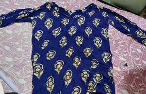 Blue Printed Tunic Top