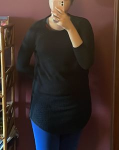 Black Knit See Through Cover Up Top