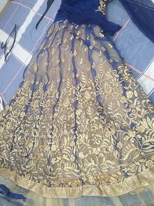Ethnic Wear Blue  Bridal Gowns 7 Layers N et