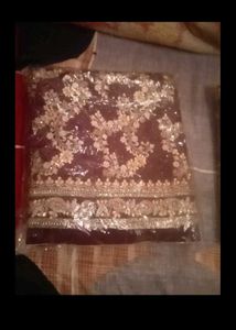 Elegant Maroon & gold unstitched suit salwar