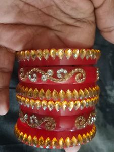Red &amp; Gold Bangle Set