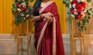 Elegant Maroon Saree