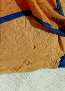 Blue And Nude Mesh Pattern Top