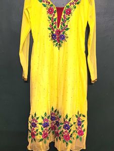 Bright flowing kurta with Dupatta