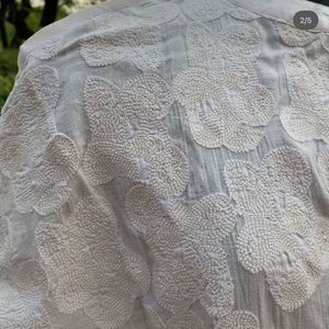 Pink Beige Patch Embroidered Dolman Blouse