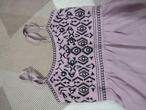 Lilac Embroidered Tank Top