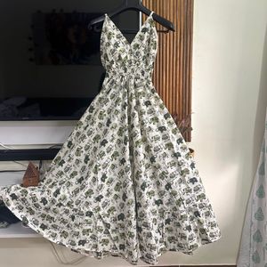 Elephant Print Maxi Sundress, Size 34 to 36