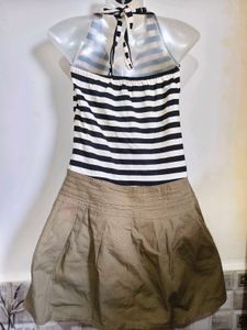 Striped Casual Dress Medium/ Large Size