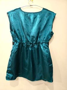 Green satin top