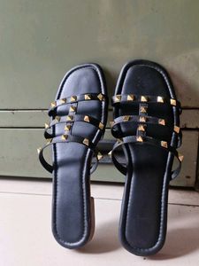 Black Embellished Flats