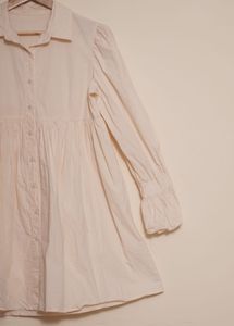 Cream Button-Down Mini Dress