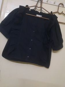 Combo Of Black RUFFLE TOP Nd Tshirt
