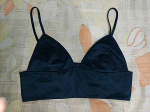 Women's Navy Blue Bardot Bra – V-Neck