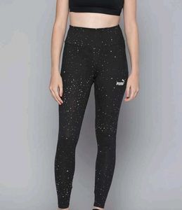 Black Printed Active Wear Pant (Women's)