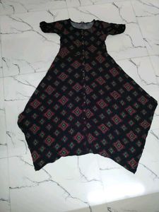 Patterned Black Dress