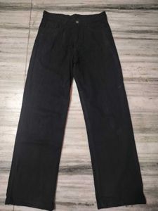 Dark Wash Wide Leg Jeans Black