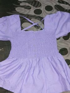 Lavender Smocked Top