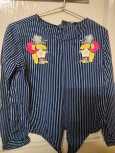 Max Floral Pure Cotton Ribbon Top Brand New