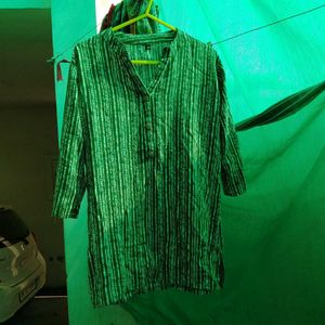 Striped Green Kurti Top