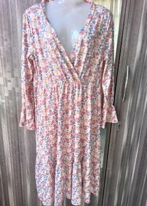 Floral Print V-Neck Dress