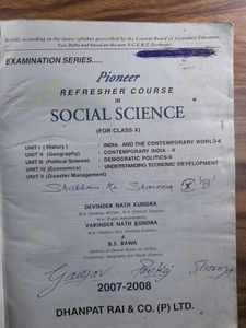 Pioneer Social Science For Class 10th