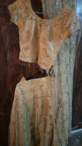 Heavy Golden Lehenga Pure