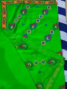 Green Embroidered Saree