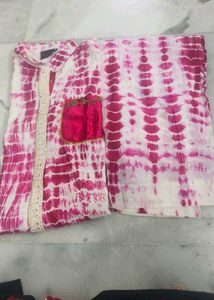 Tie-Dye Pink & White Suit
